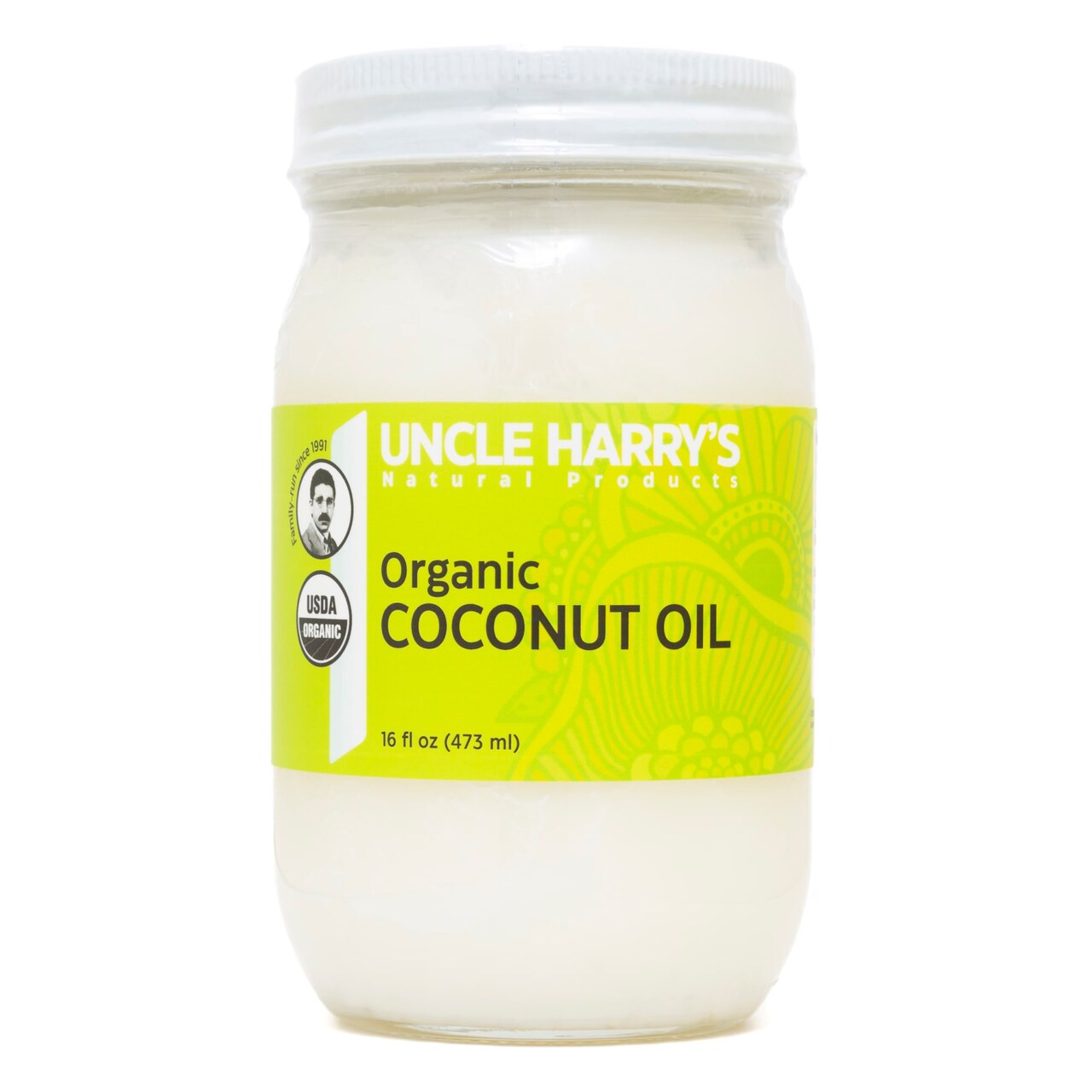 Uncle Harry's Herbal Coconut Oil - Organic, 16 ounces Gluten Free and Vegan Pure Cooking Oil